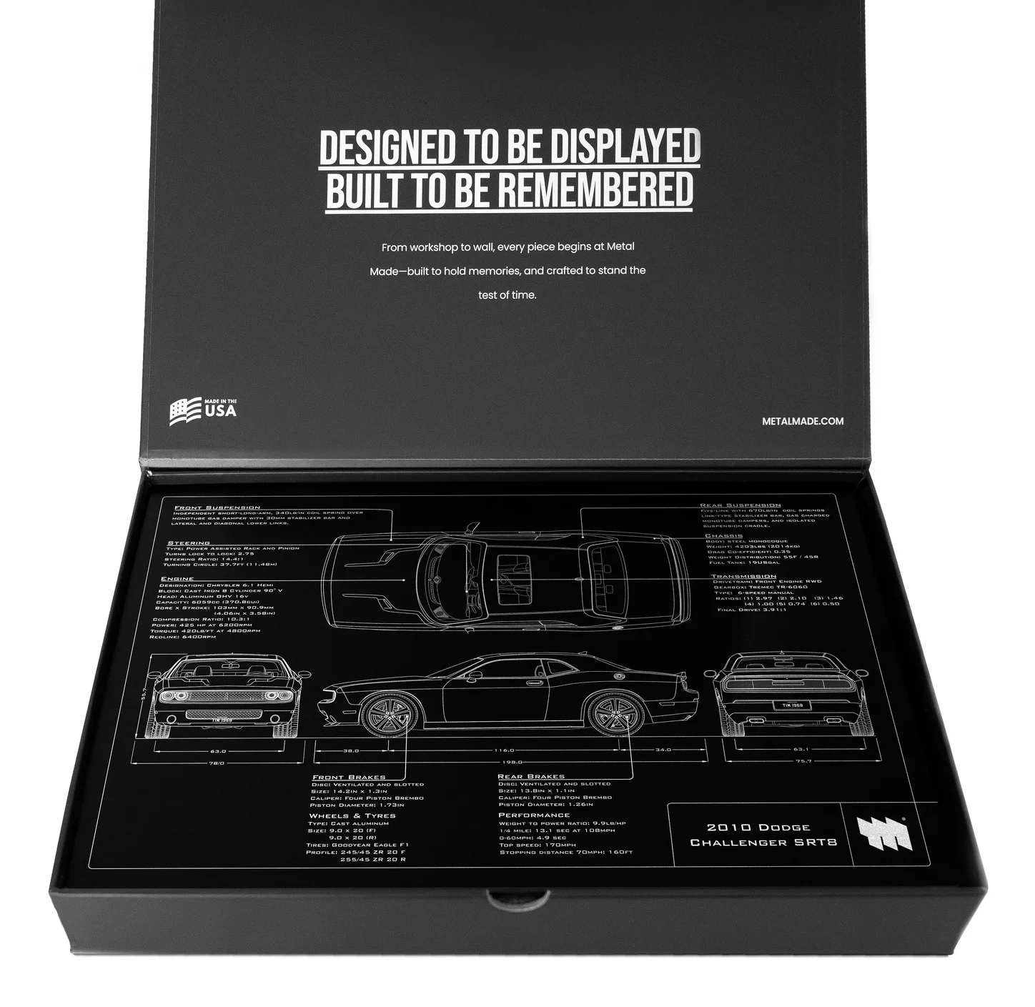 2010 Dodge Challenger SRT8, in the metal made gift box, landscape plate