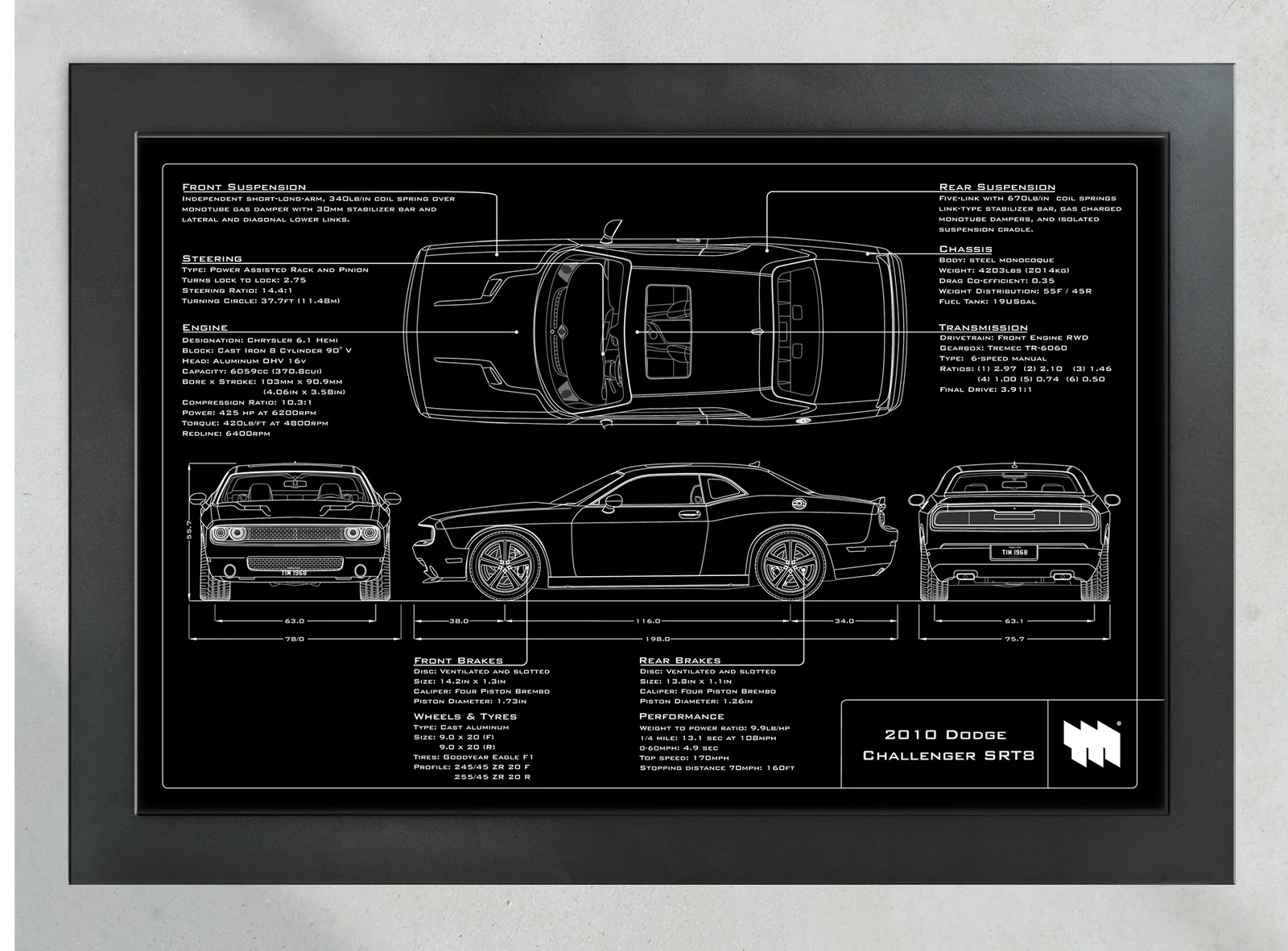 2010 Dodge Challenger SRT8, in the collector's frame, landscape