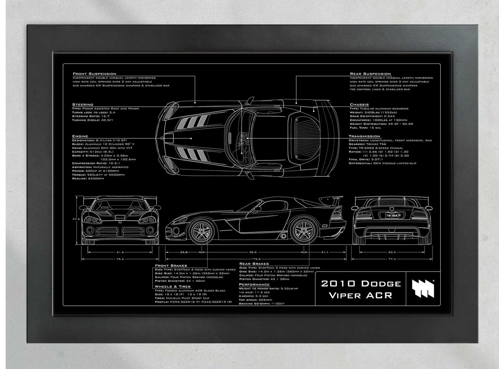 2010 Dodge Viper ACR, in the collector's frame, landscape