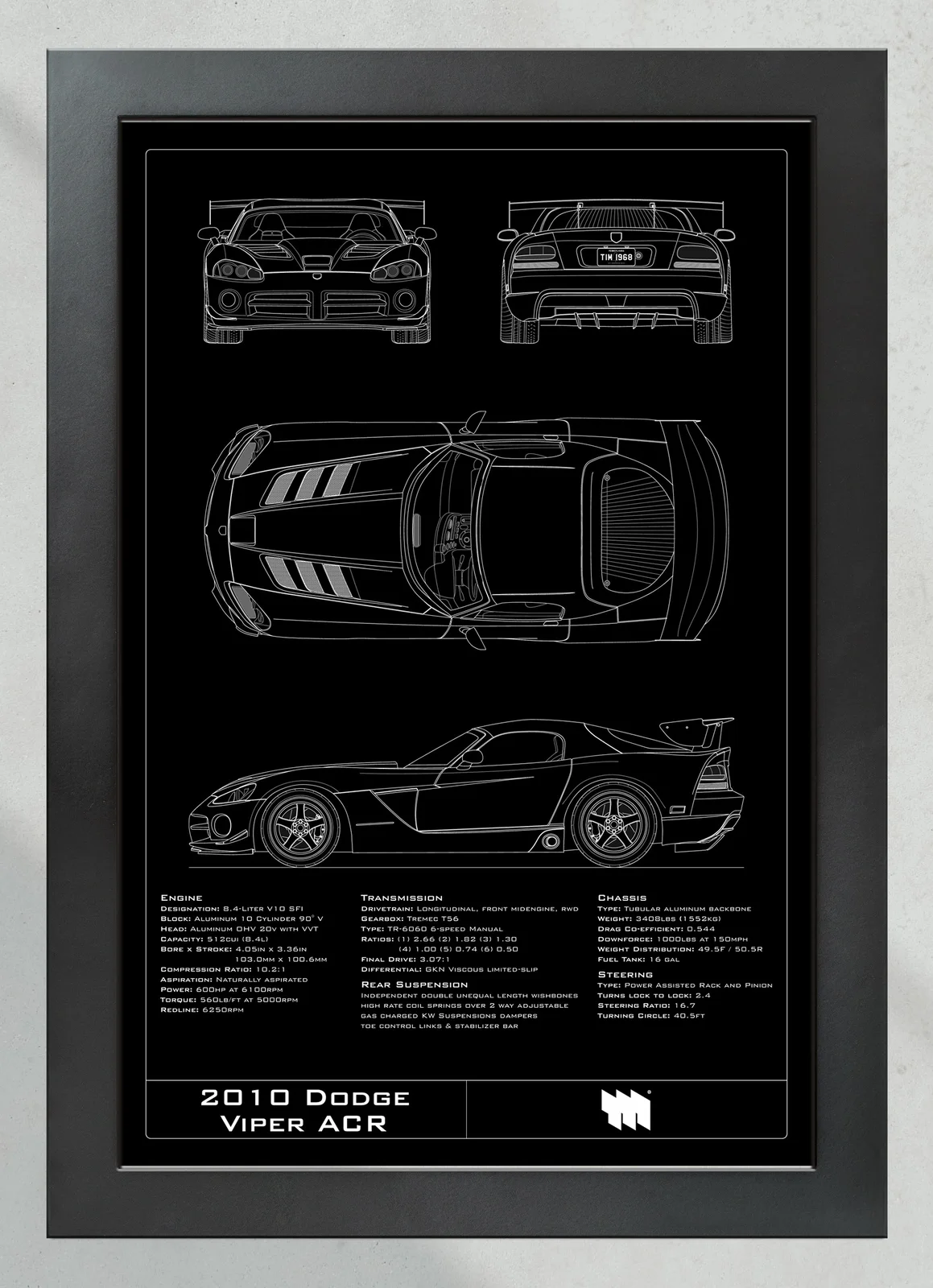 2010 Dodge Viper ACR, in the collector's frame, portrait
