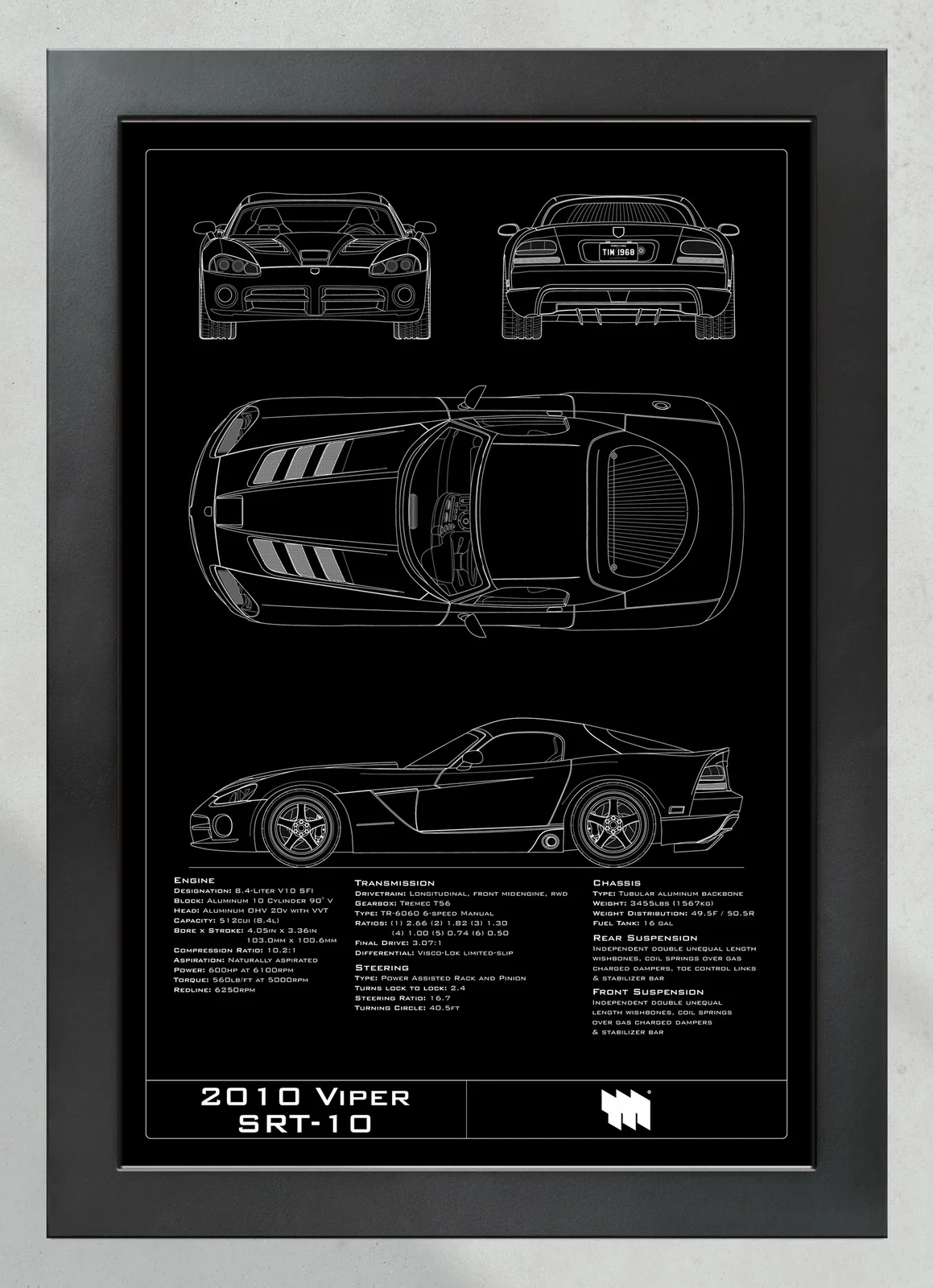 2010 Viper SRT-10, in the collector's frame, portrait