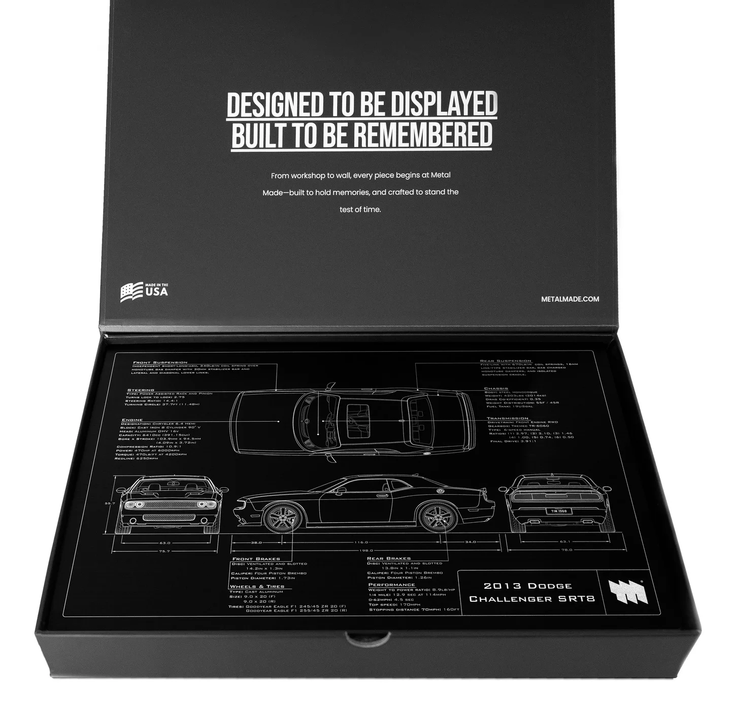 2013 Dodge Challenger SRT8, in the metal made gift box, landscape plate
