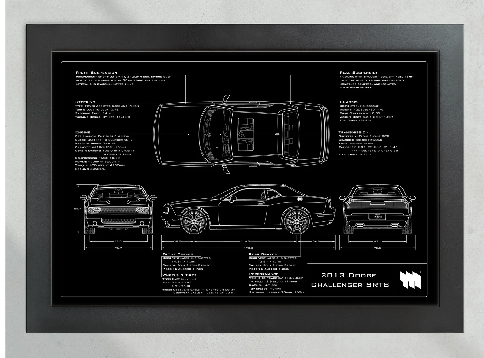 2013 Dodge Challenger SRT8, in the collector's frame, landscape
