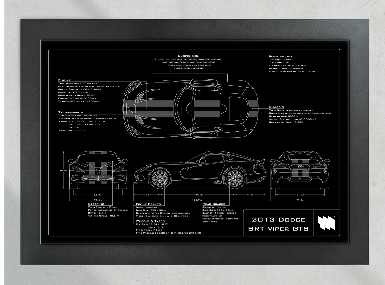 2013 Dodge SRT Viper GTS, in the collector's frame, landscape