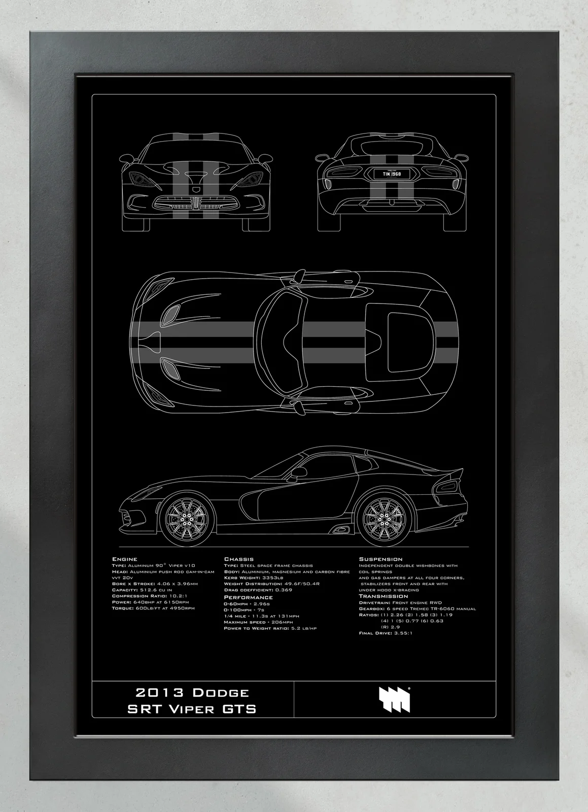 2013 Dodge SRT Viper GTS, in the collector's frame, portrait
