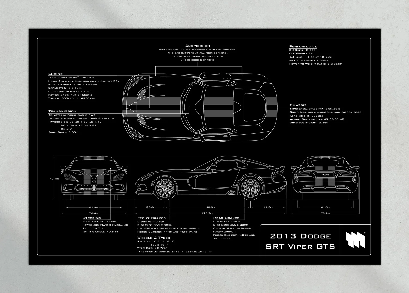2013 Dodge SRT Viper GTS, the print, landscape