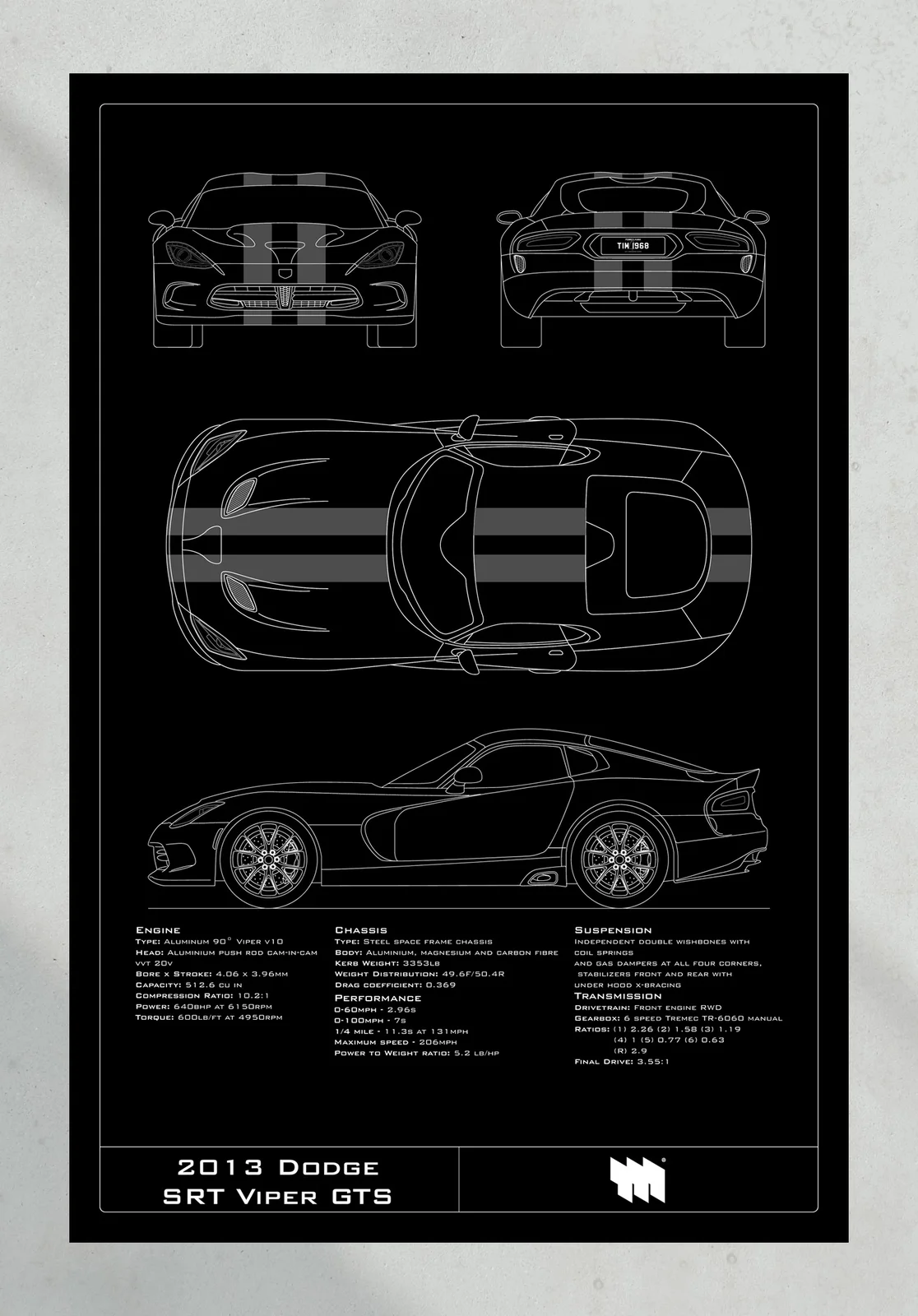 2013 Dodge SRT Viper GTS, the print, portrait