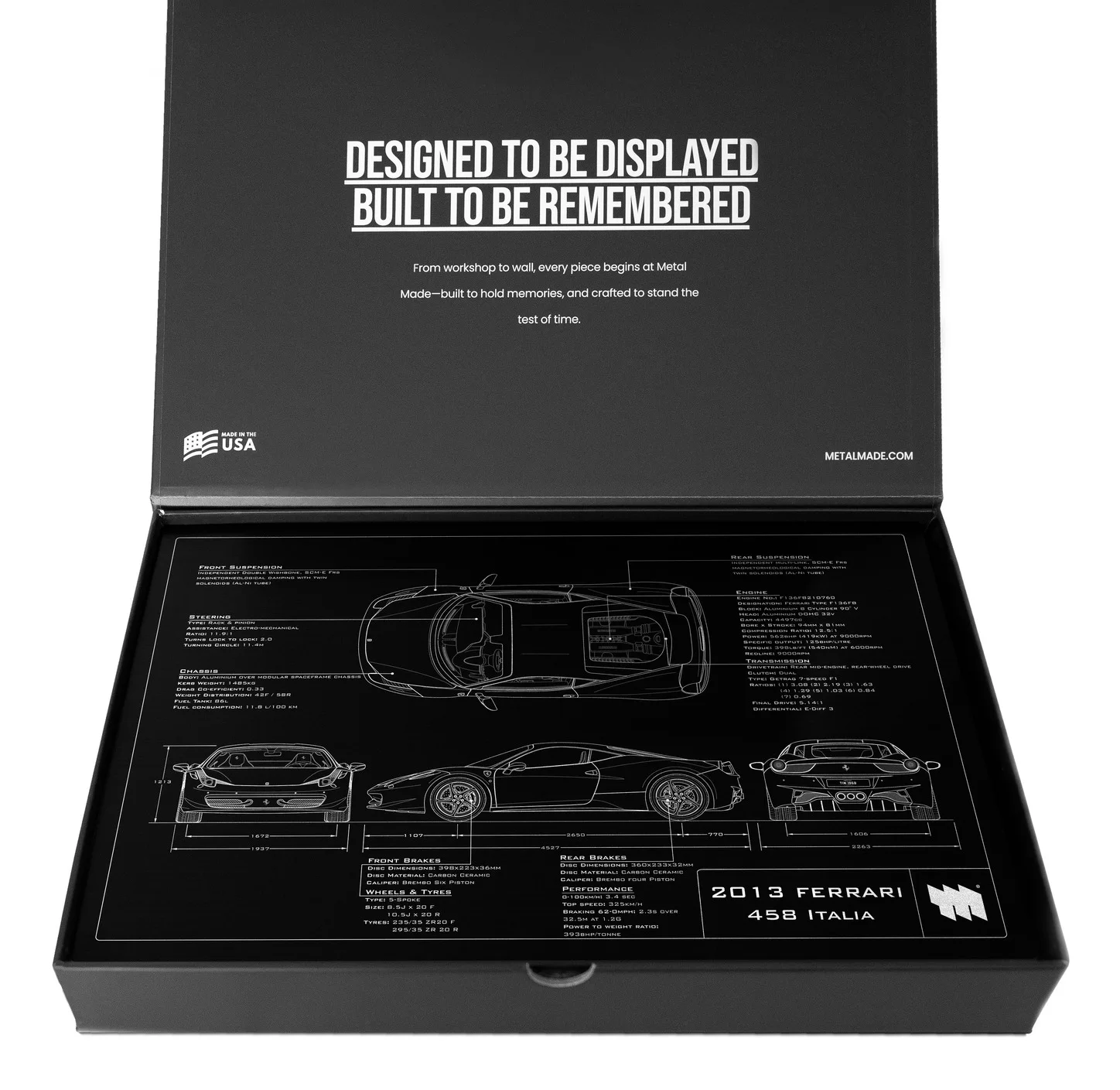 2013 Ferrari 458 Italia, in the metal made gift box, landscape plate