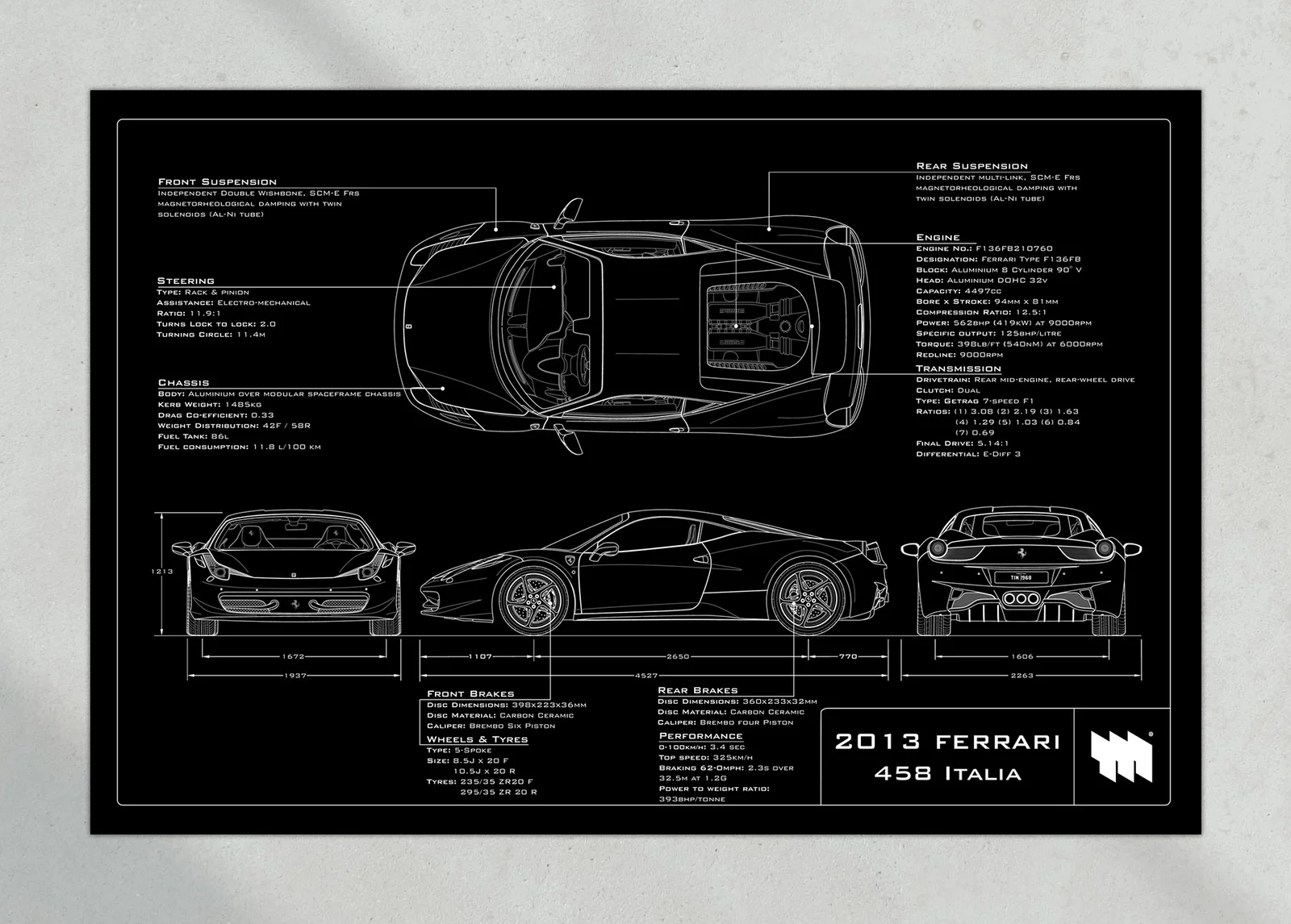 2013 Ferrari 458 Italia, the print, landscape