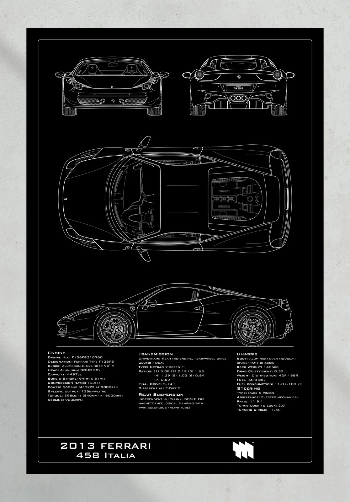 2013 Ferrari 458 Italia, the print, portrait