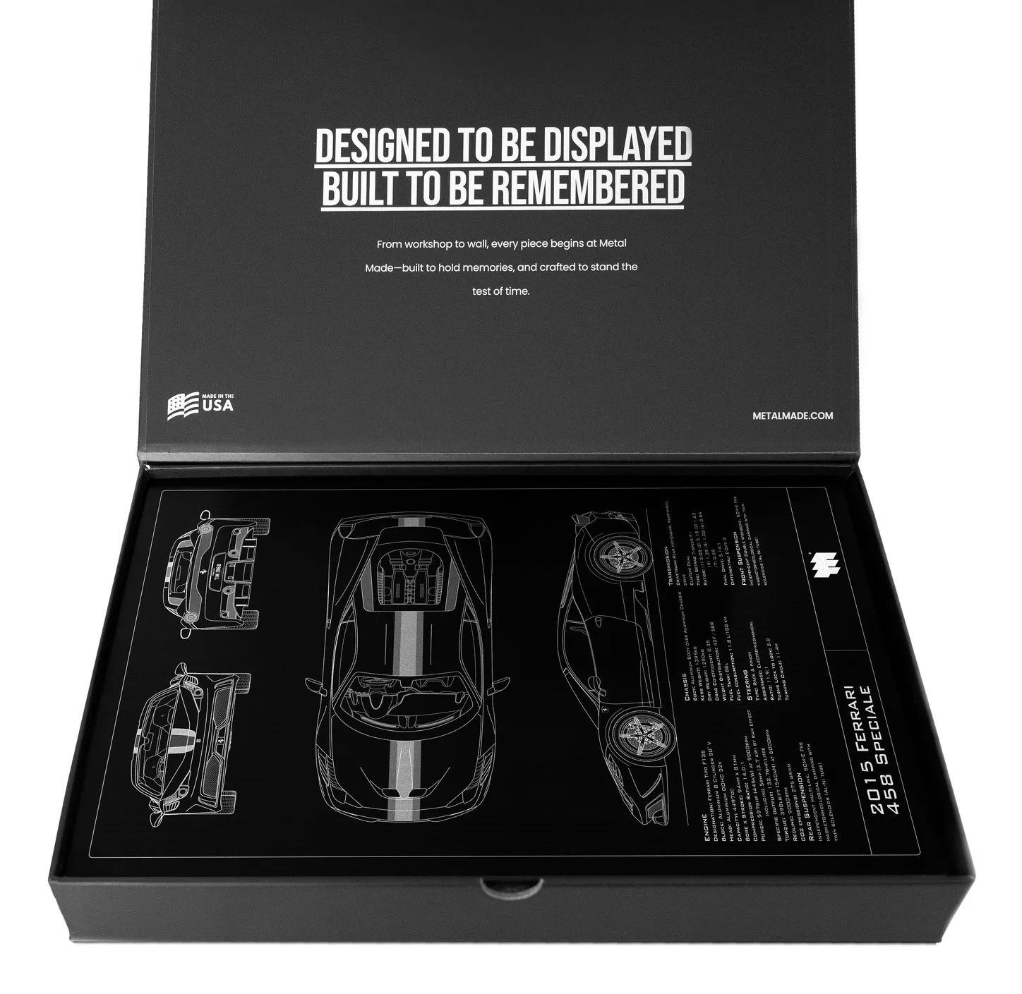 2015 Ferrari 458 Speciale, in the metal made gift box, portrait plate