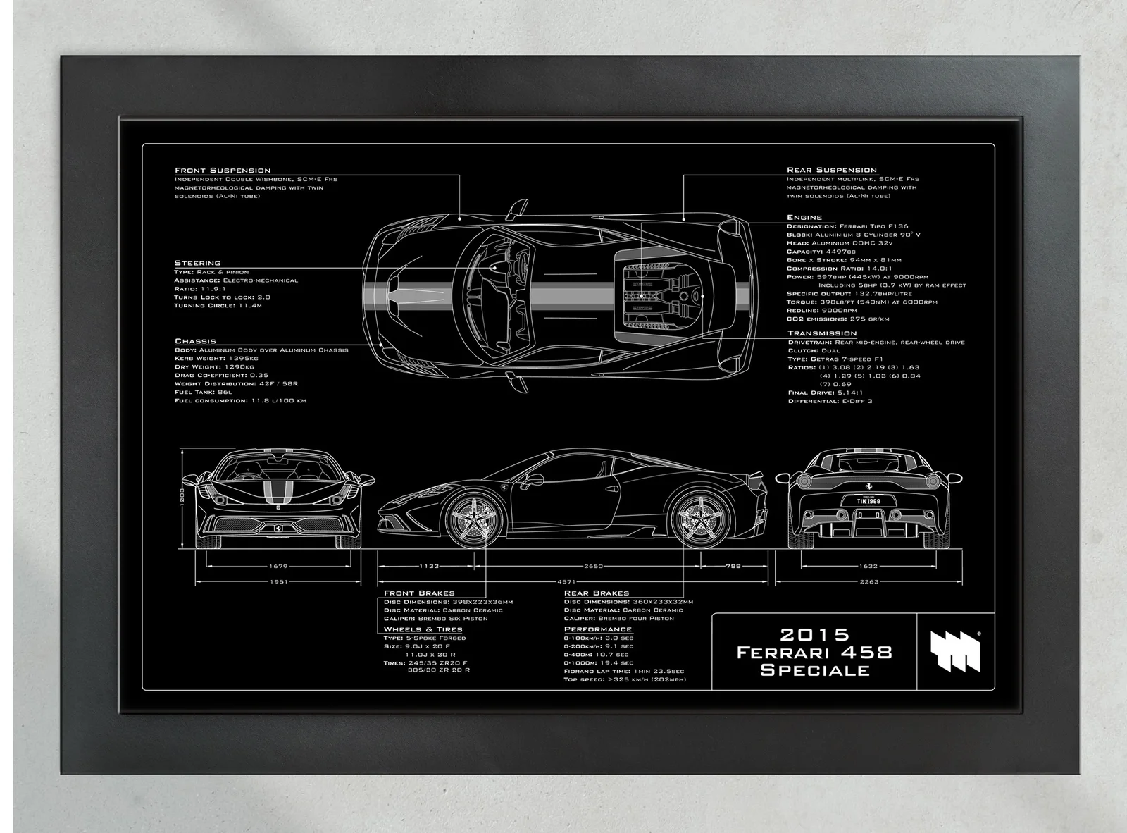 2015 Ferrari 458 Speciale, in the collector's frame, landscape
