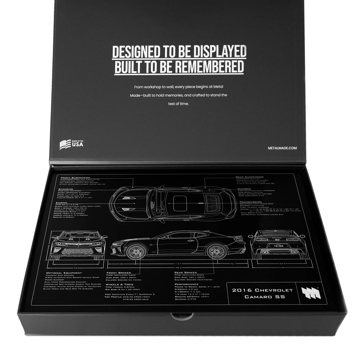 2016 Chevrolet Camaro SS, in the metal made gift box, landscape plate