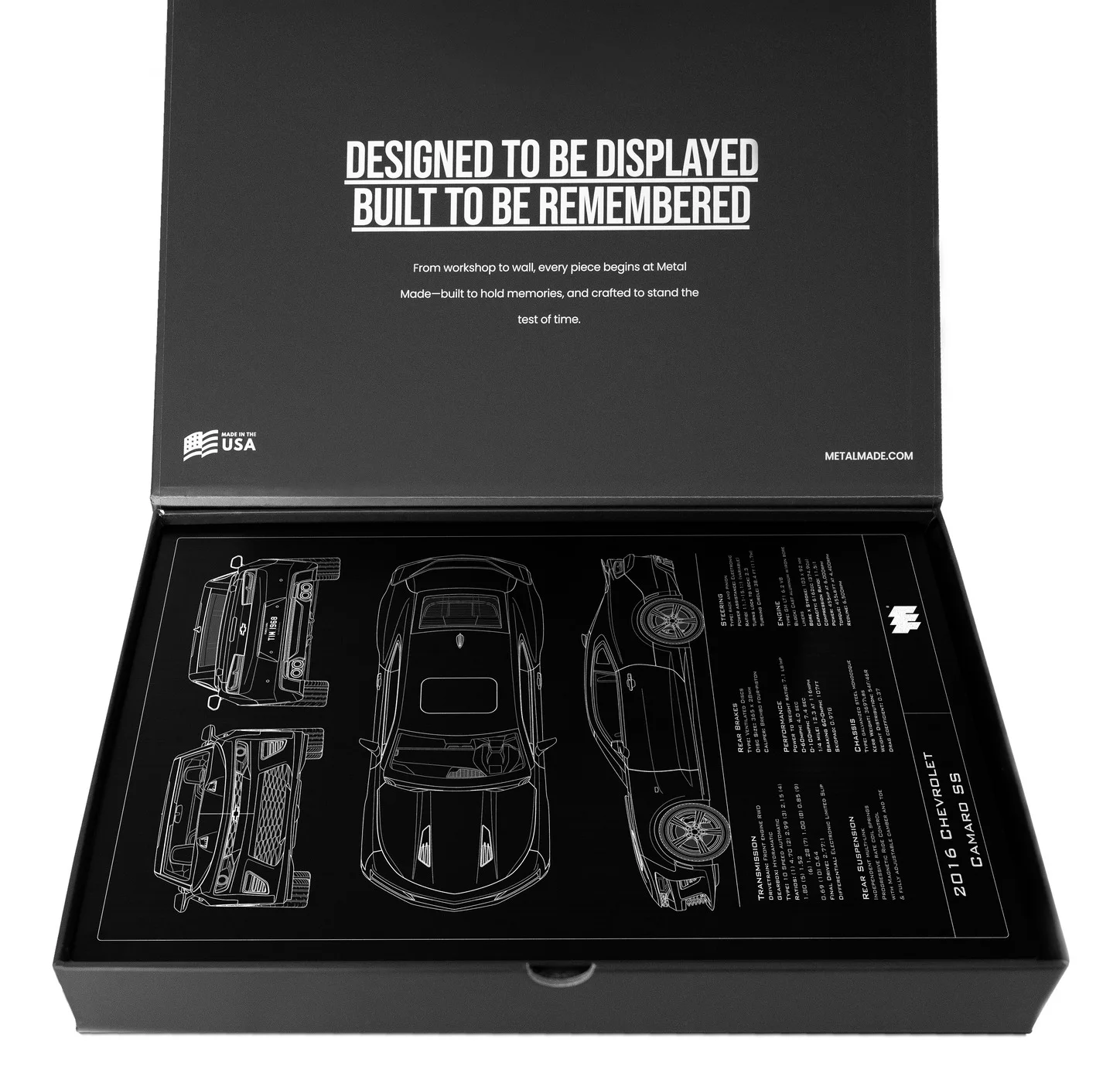 2016 Chevrolet Camaro SS, in the metal made gift box, portrait plate