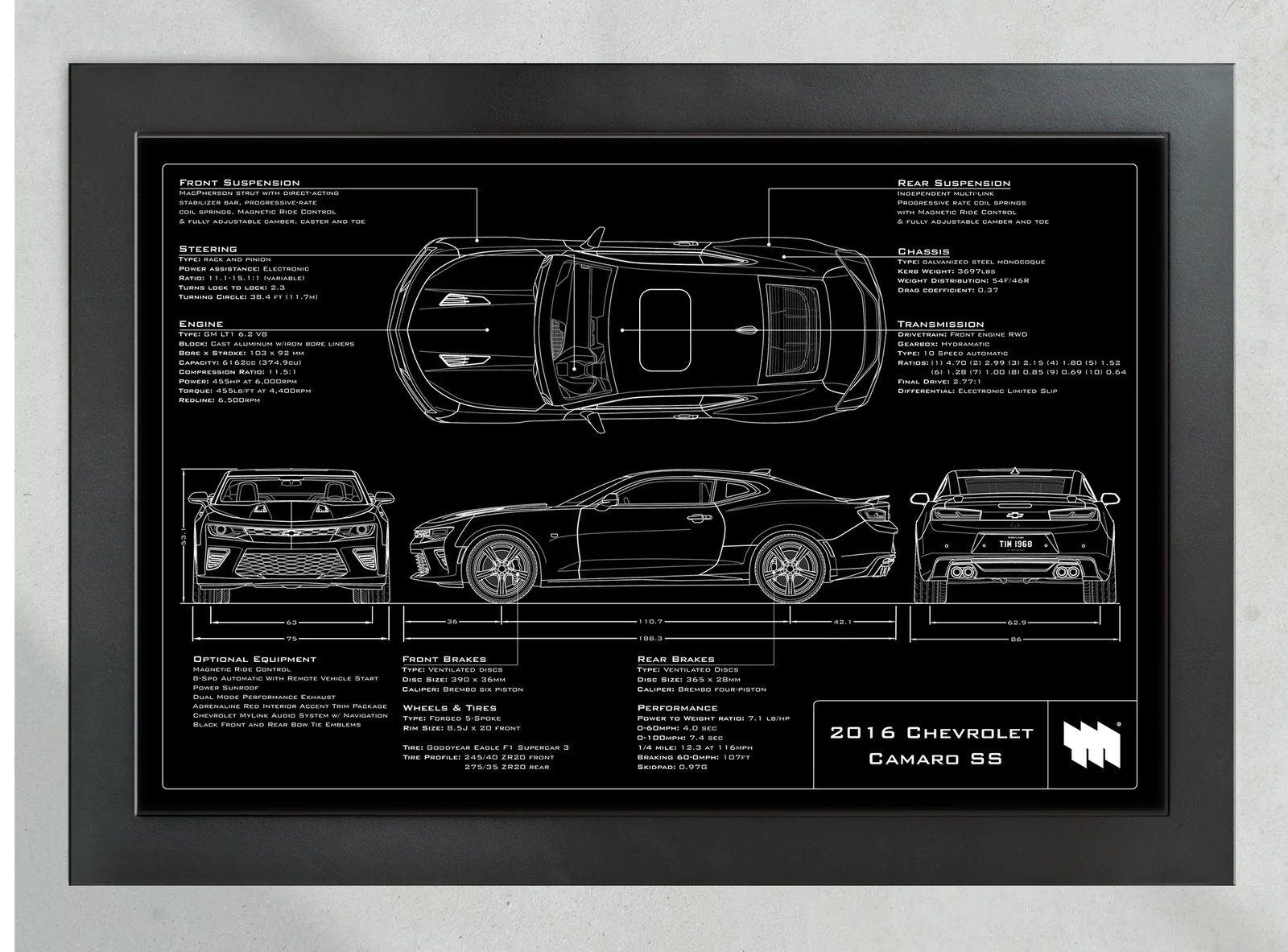 2016 Chevrolet Camaro SS, in the collector's frame, landscape