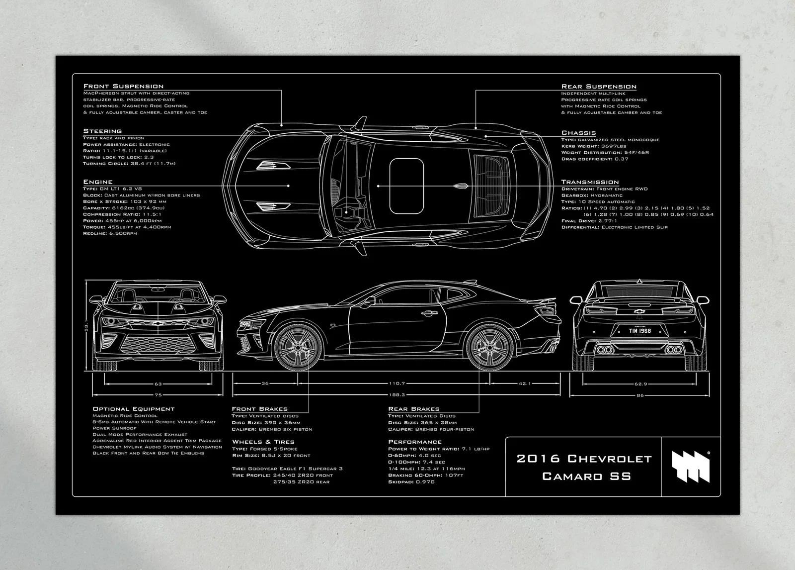 2016 Chevrolet Camaro SS, the print, landscape