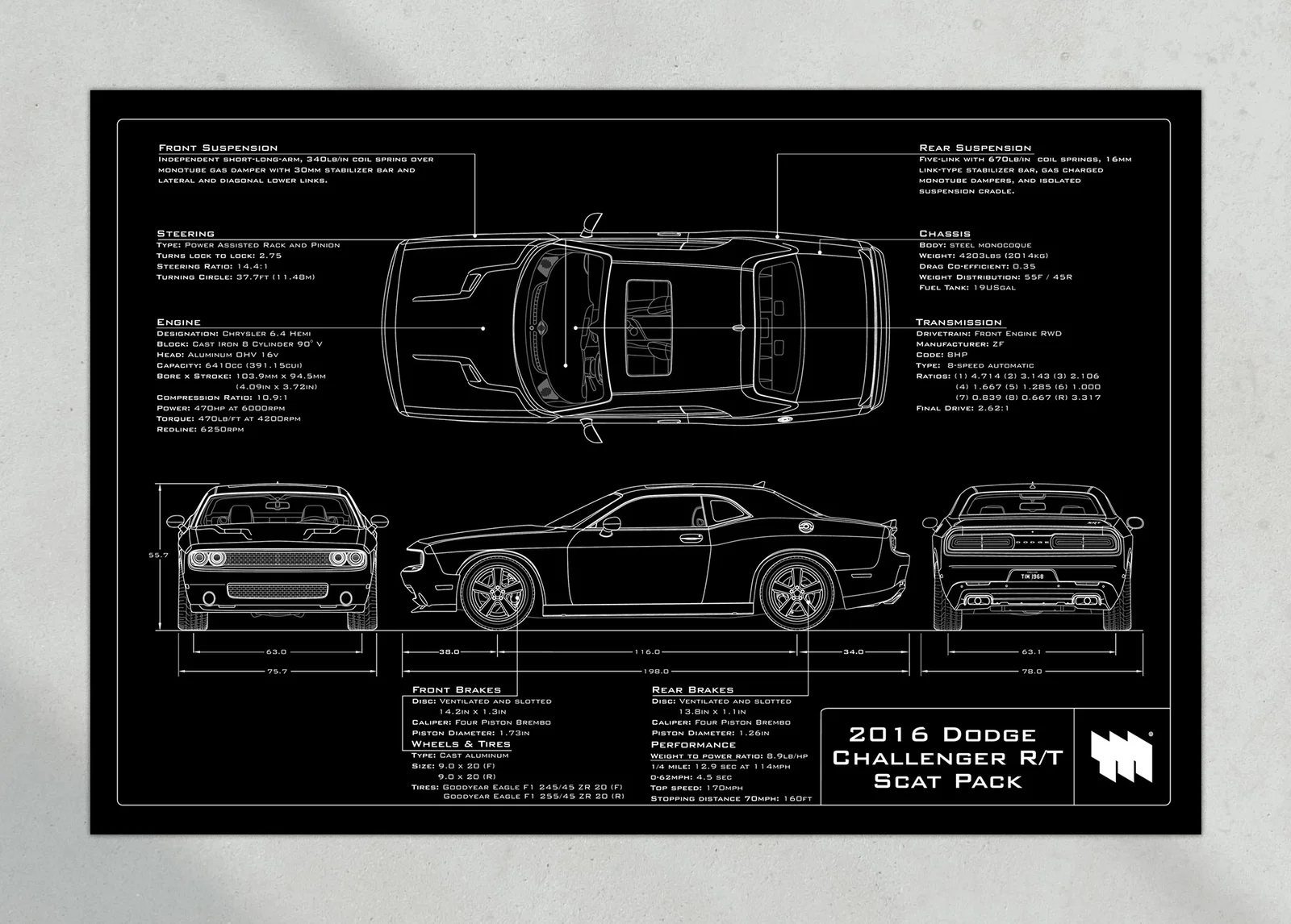 2016 Dodge Challenger R/T Scat Pack, the print, landscape