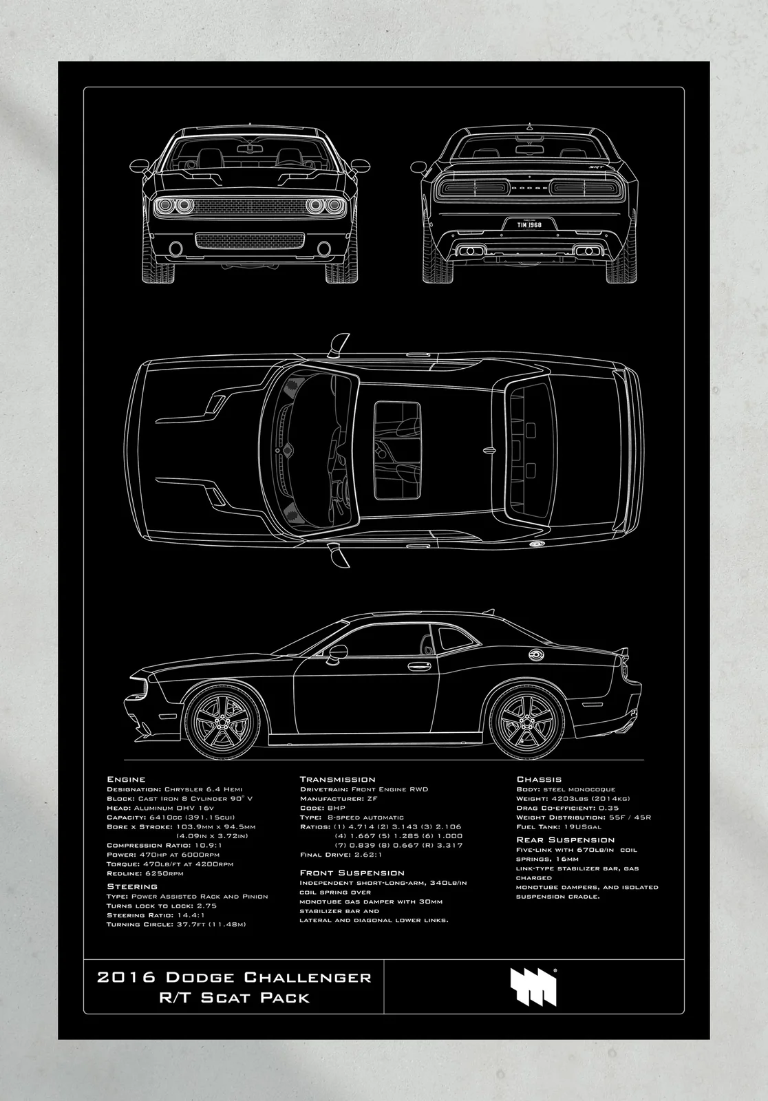 2016 Dodge Challenger R/T Scat Pack, the print, portrait