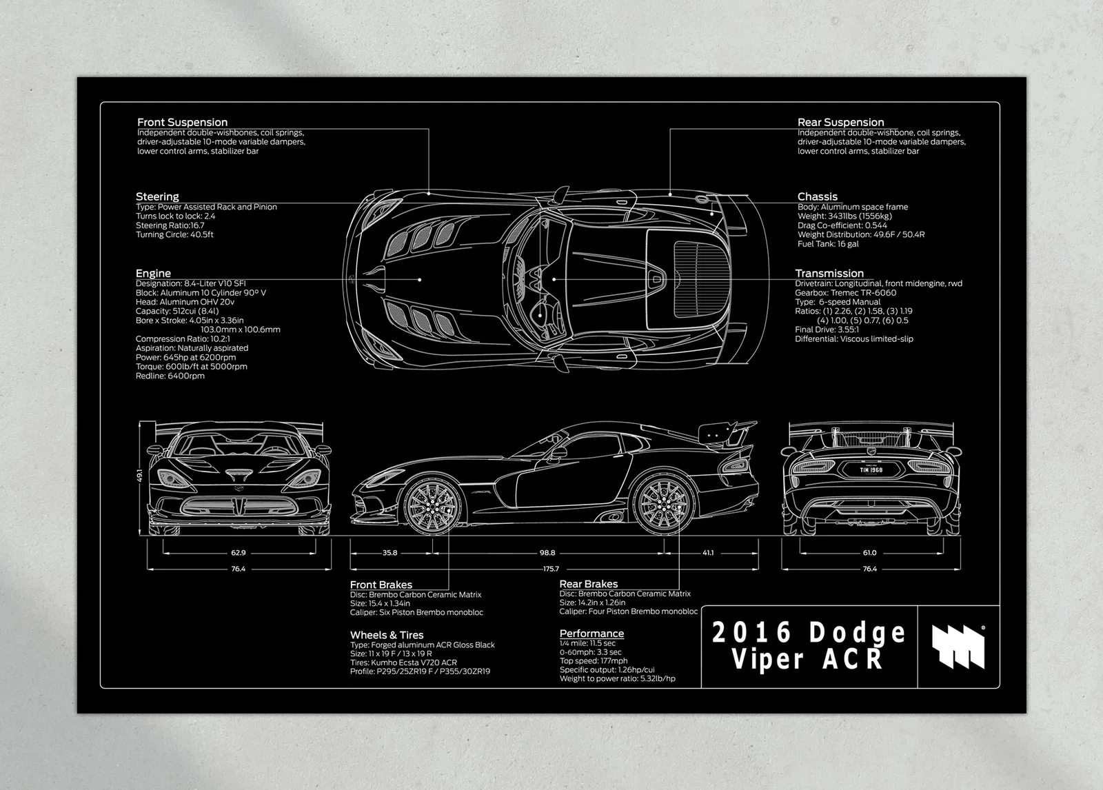 2016 Dodge Viper ACR, the print, landscape