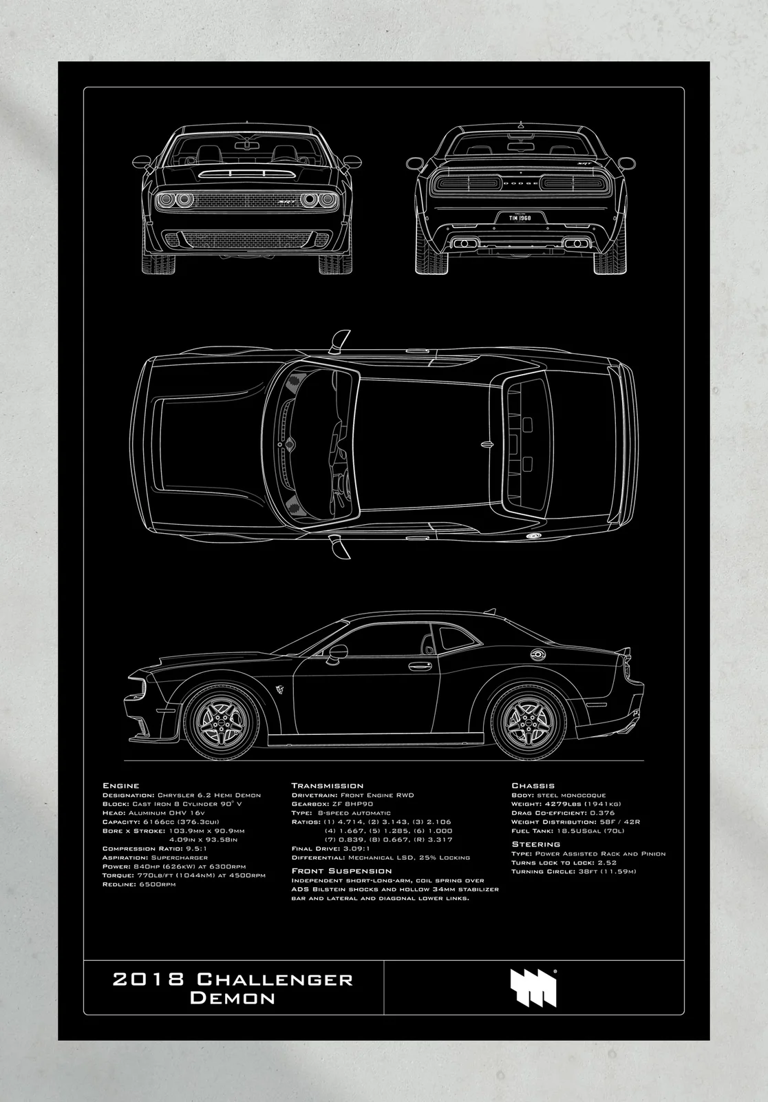 2018 Challenger Demon, the print, portrait