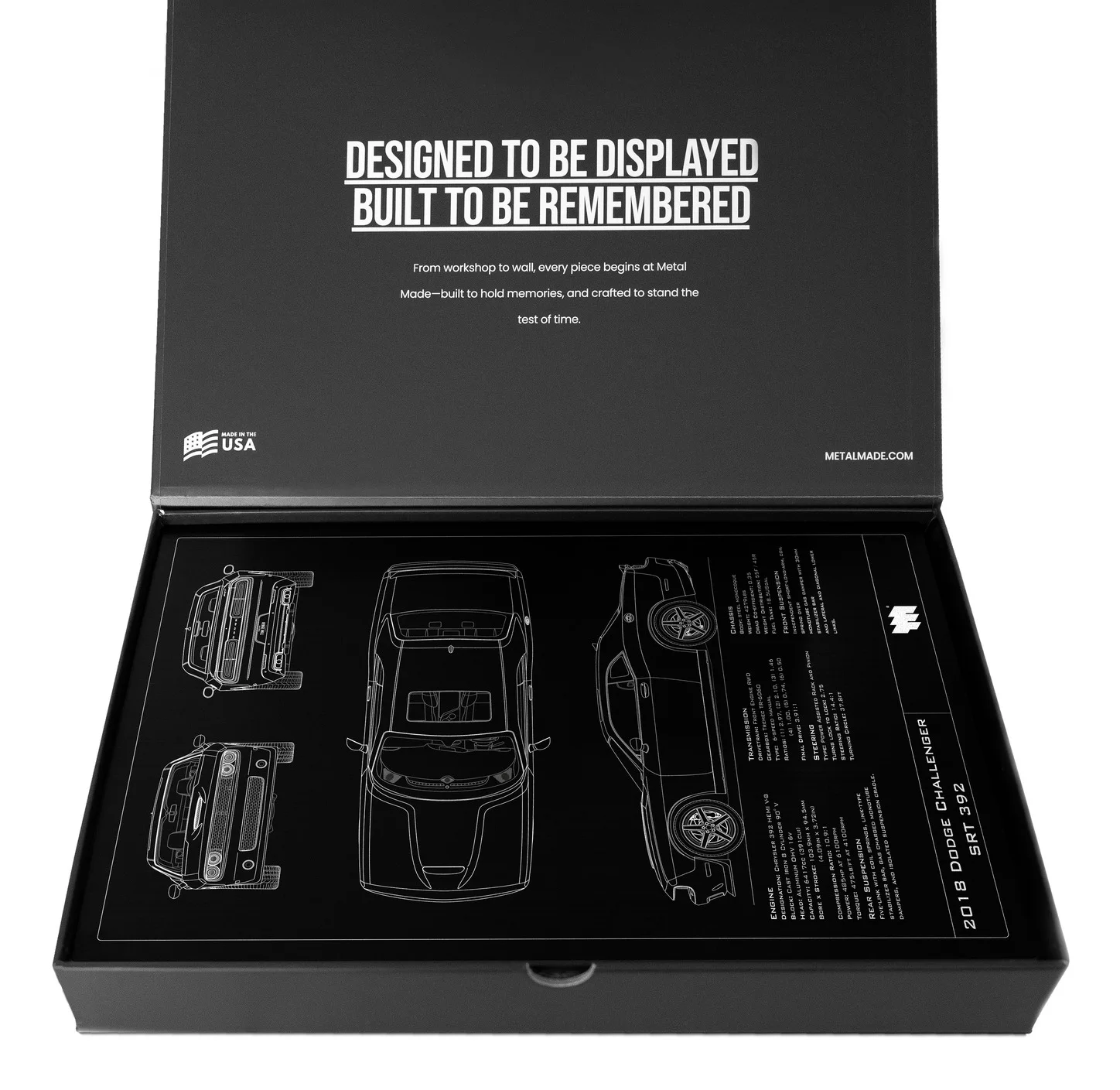 2018 Dodge Challenger SRT 392, in the metal made gift box, portrait plate