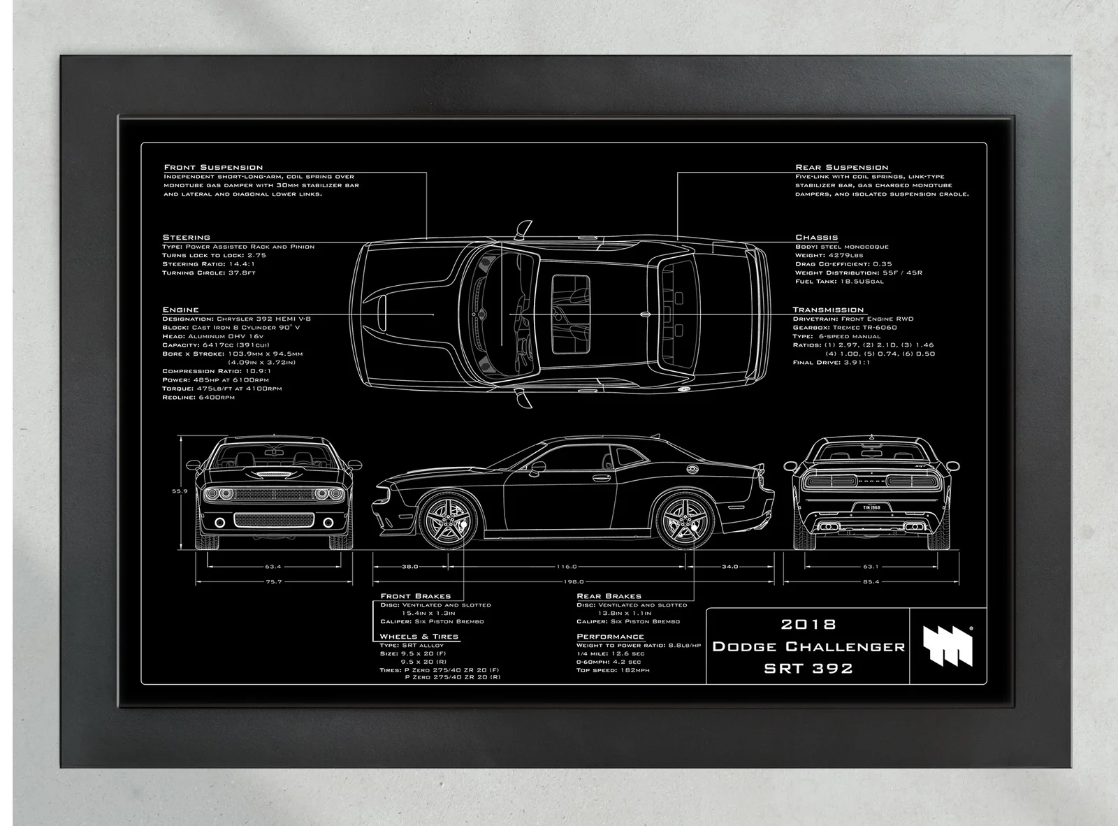 2018 Dodge Challenger SRT 392, in the collector's frame, landscape