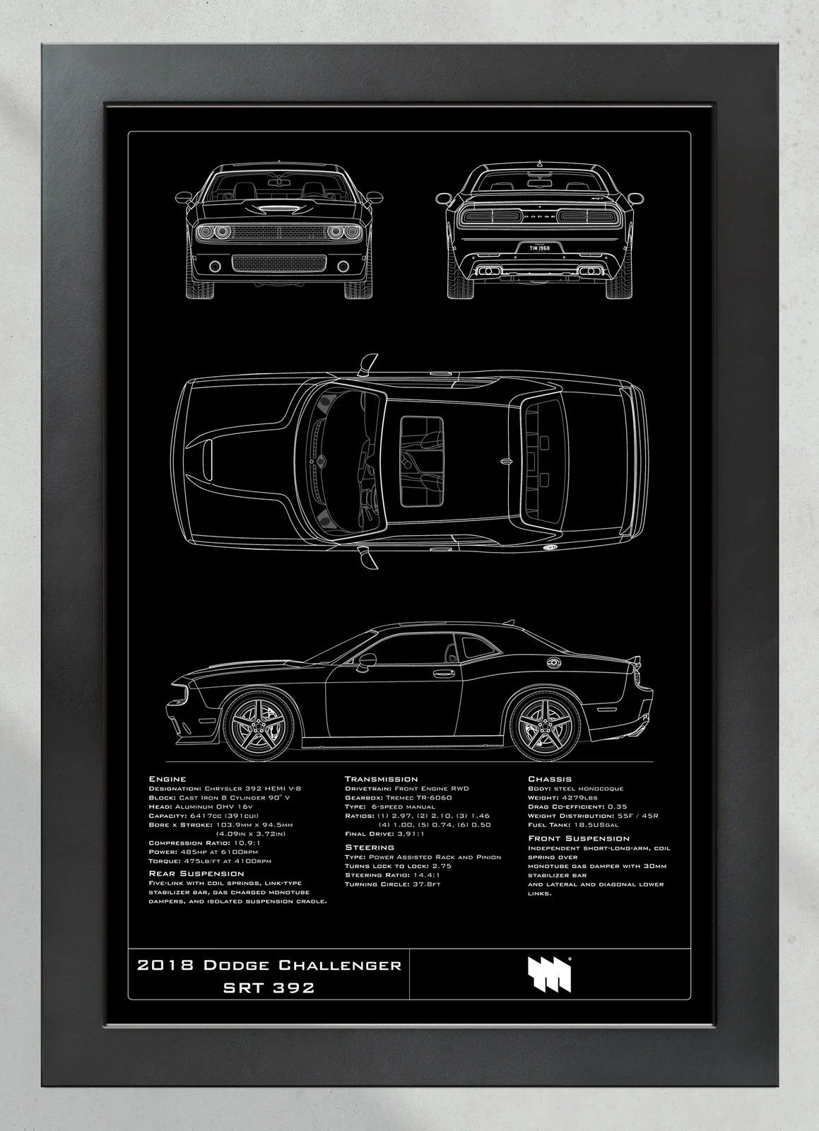 2018 Dodge Challenger SRT 392, in the collector's frame, portrait