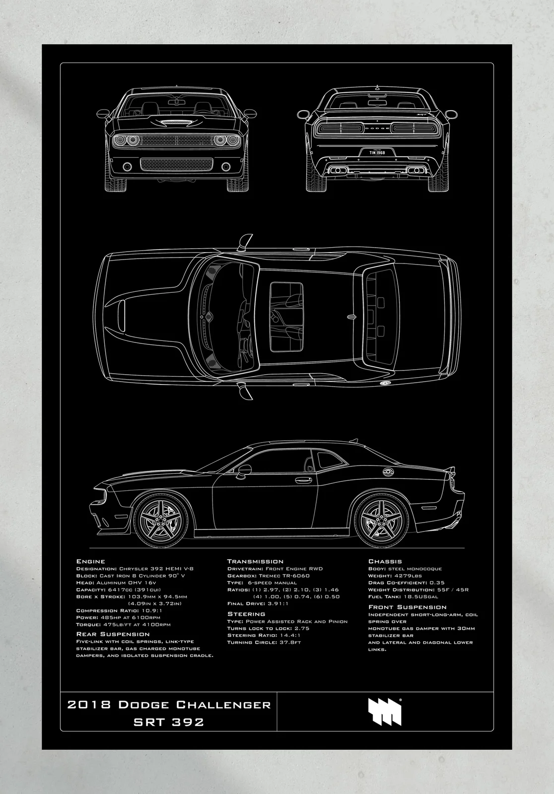 2018 Dodge Challenger SRT 392, the print, portrait