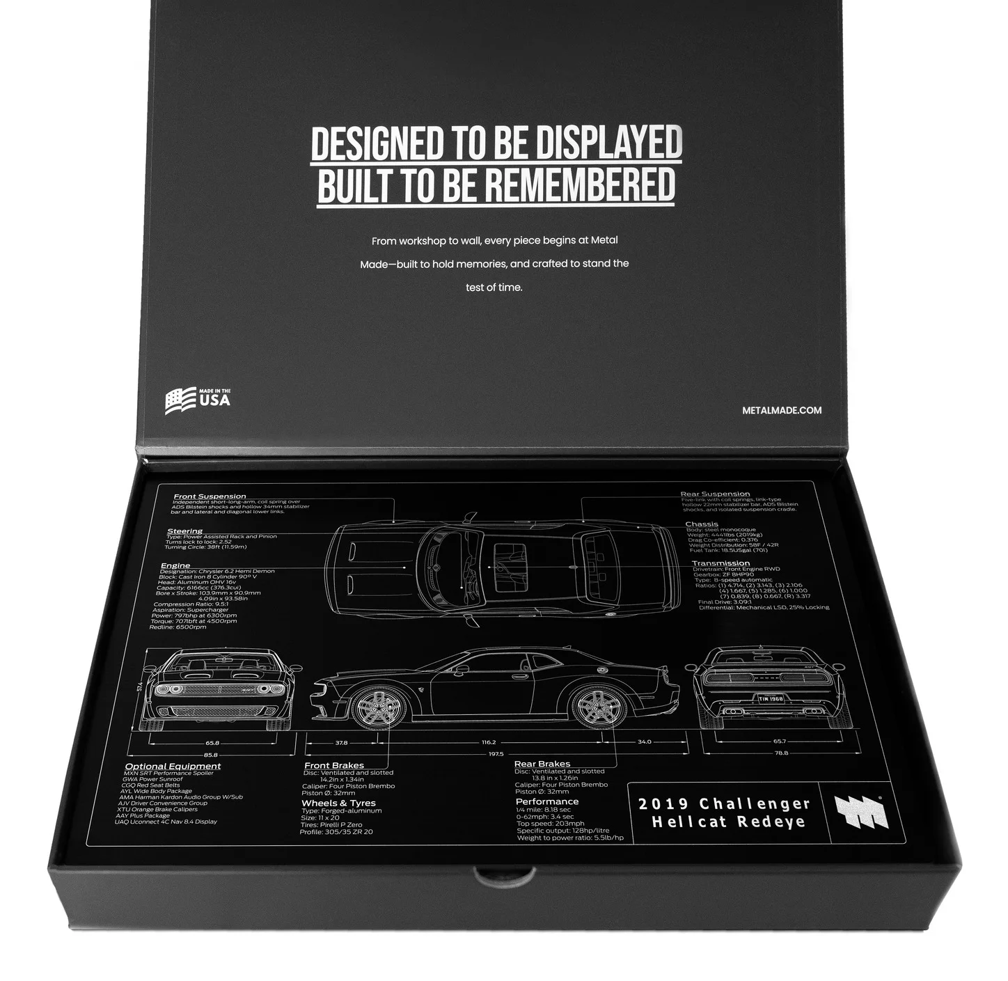 2019 Challenger Hellcat Redeye, in the metal made gift box, landscape plate