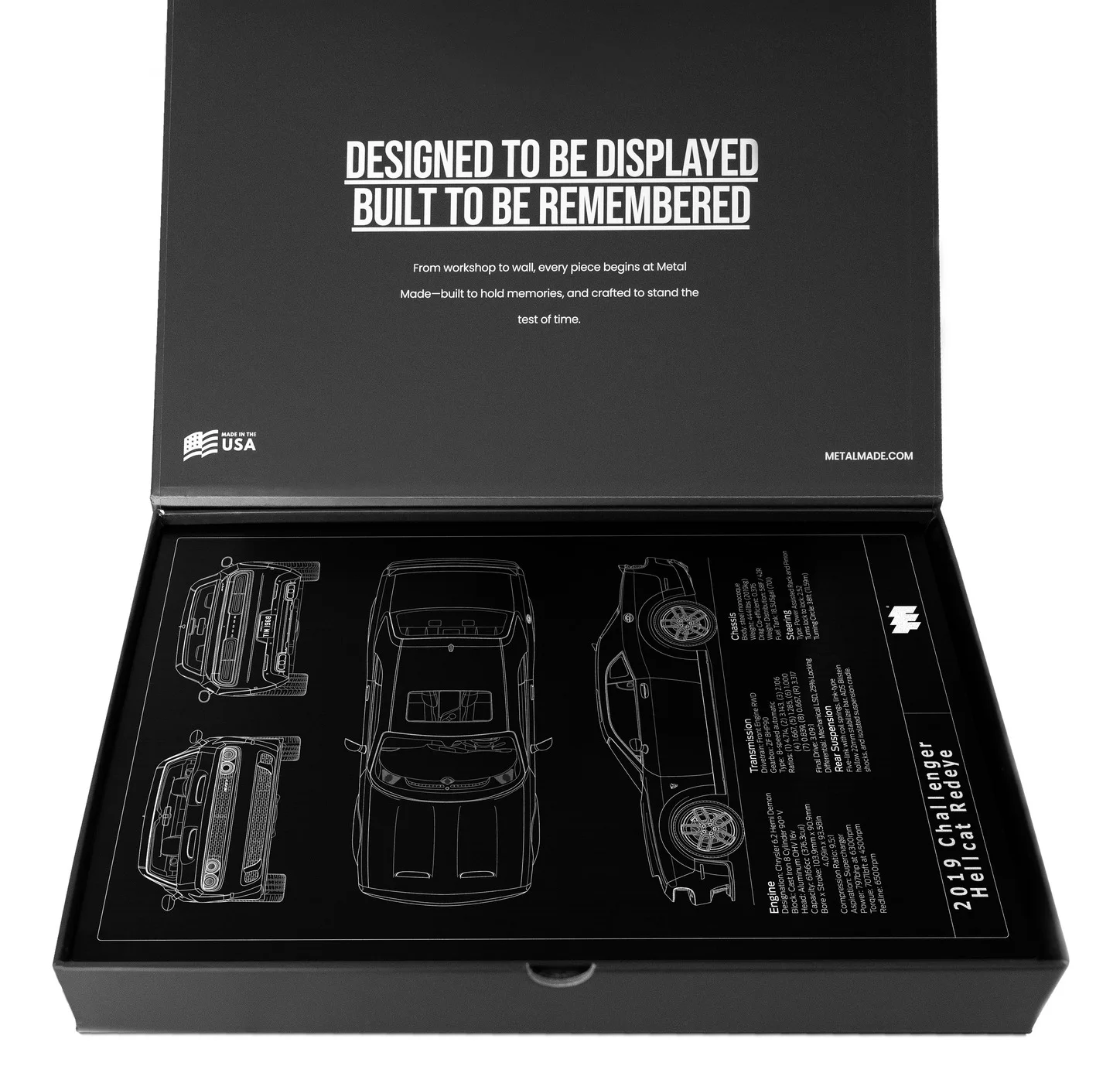 2019 Challenger Hellcat Redeye, in the metal made gift box, portrait plate