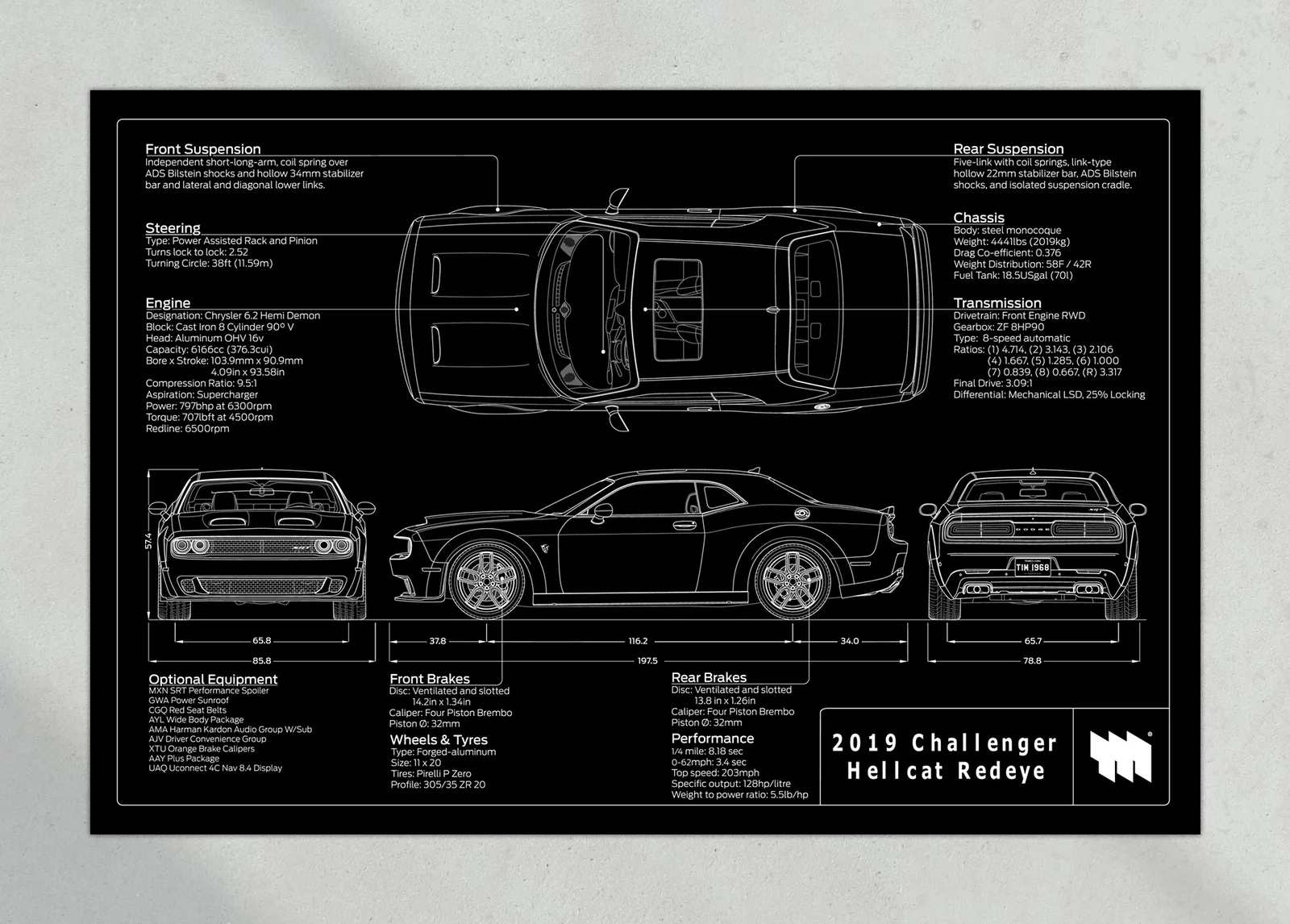 2019 Challenger Hellcat Redeye, the print, landscape