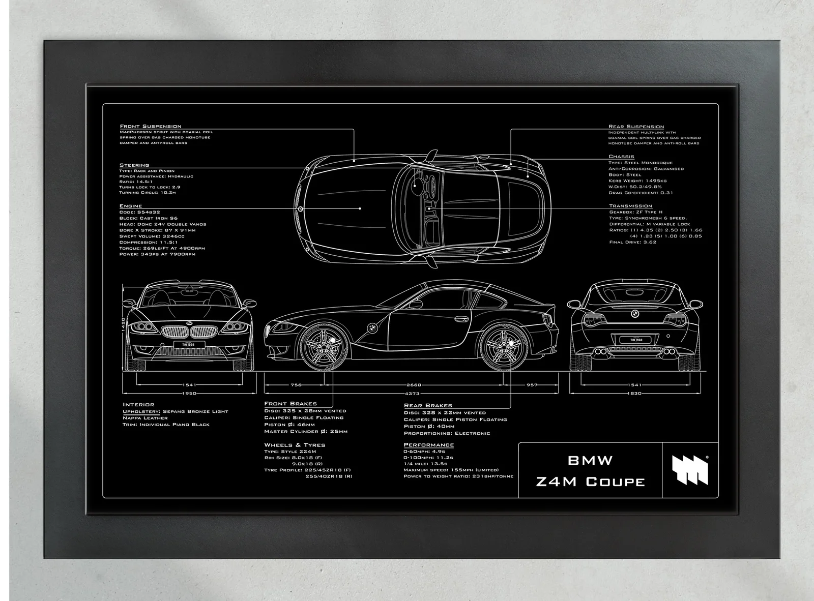 BMW Z4M Coupe, in the collector's frame, landscape
