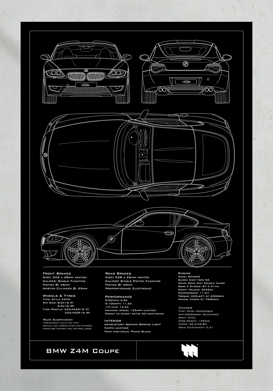 BMW Z4M Coupe, the print, portrait