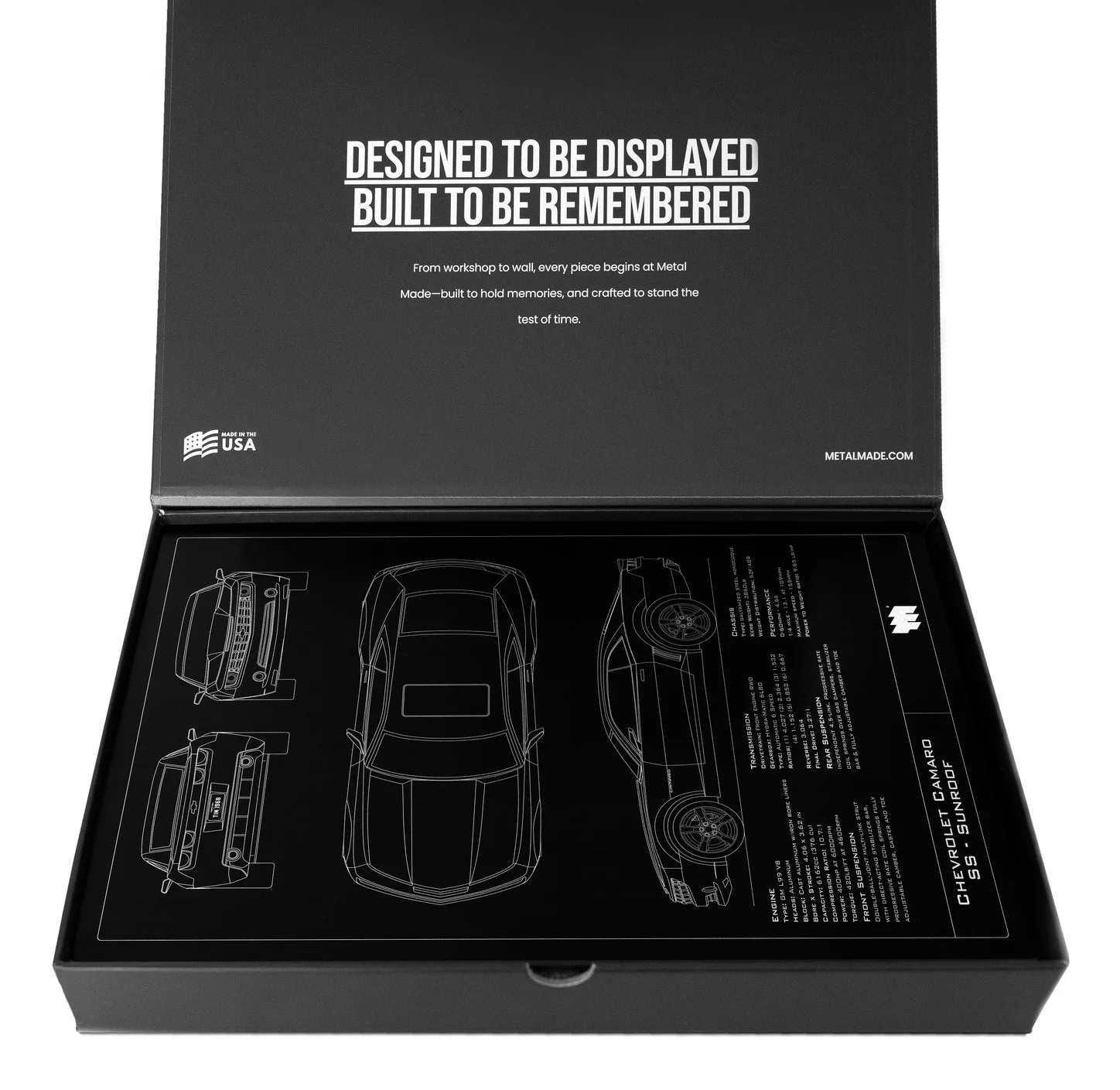 Chevrolet Camaro SS - Sunroof, in the metal made gift box, portrait plate