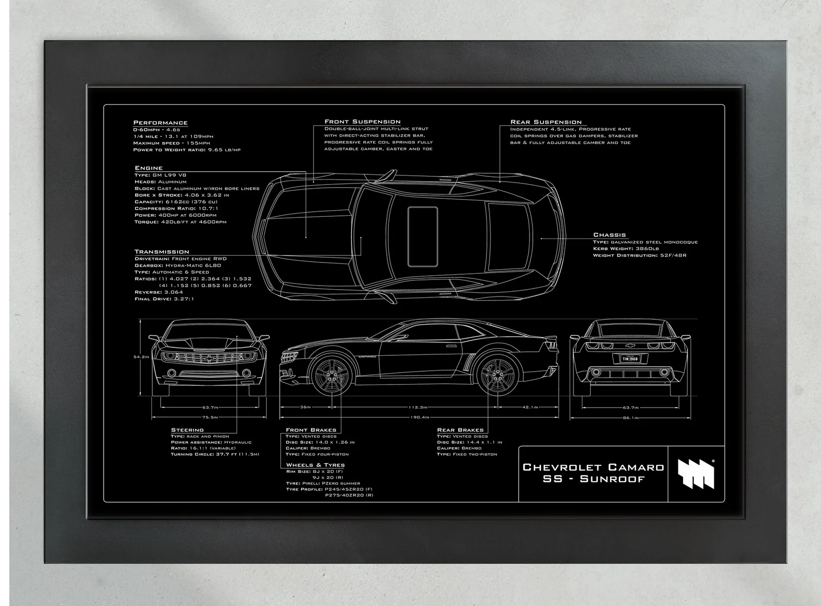 Chevrolet Camaro SS - Sunroof, in the collector's frame, landscape