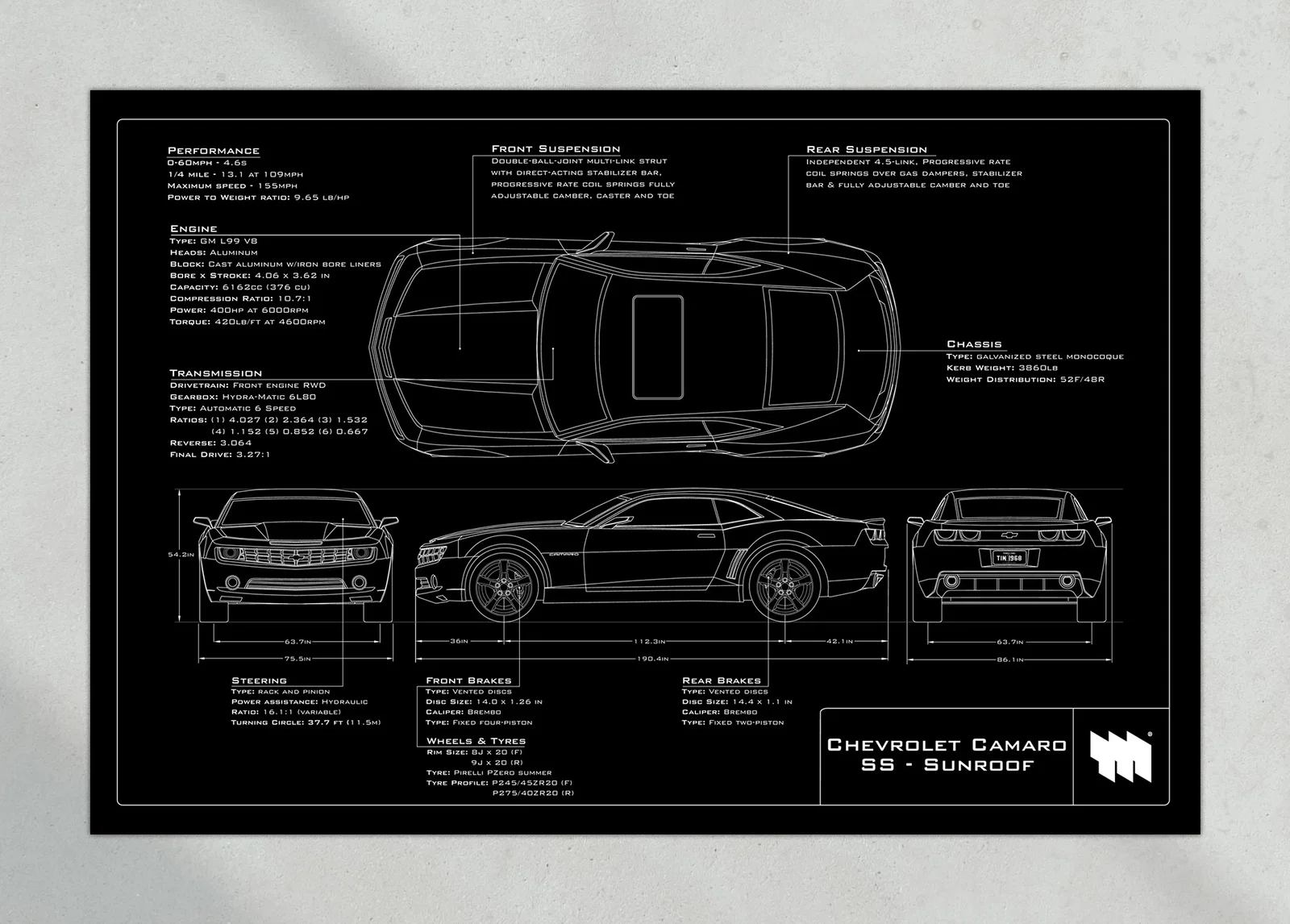 Chevrolet Camaro SS - Sunroof, the print, landscape
