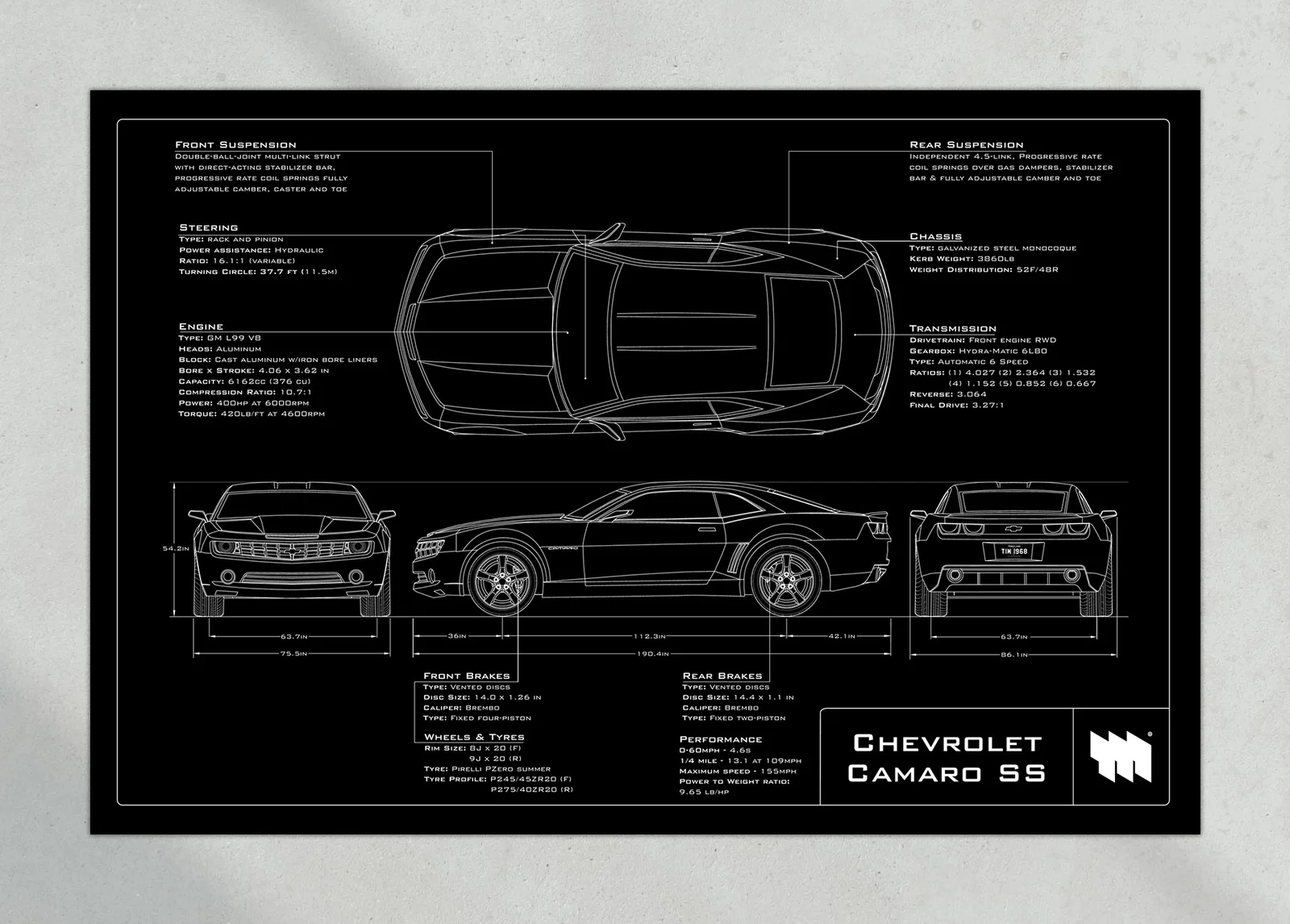 Chevrolet Camaro SS, the print, landscape