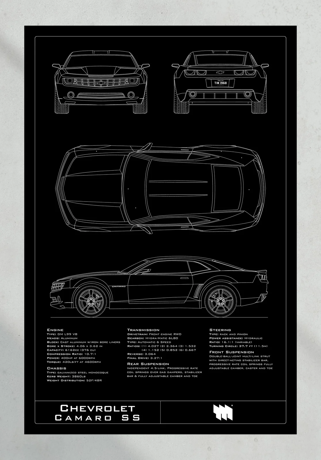 Chevrolet Camaro SS, the print, portrait