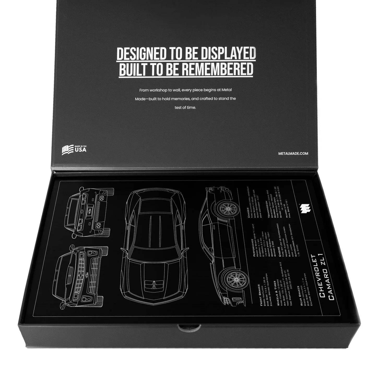 Chevrolet Camaro ZL1, in the metal made gift box, portrait plate