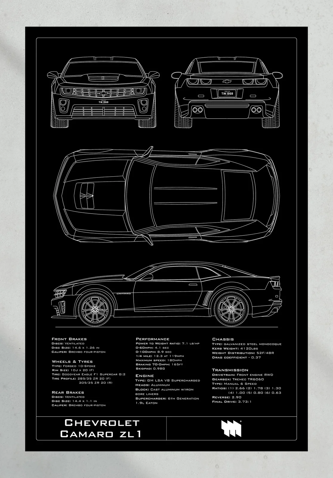 Chevrolet Camaro ZL1, the print, portrait