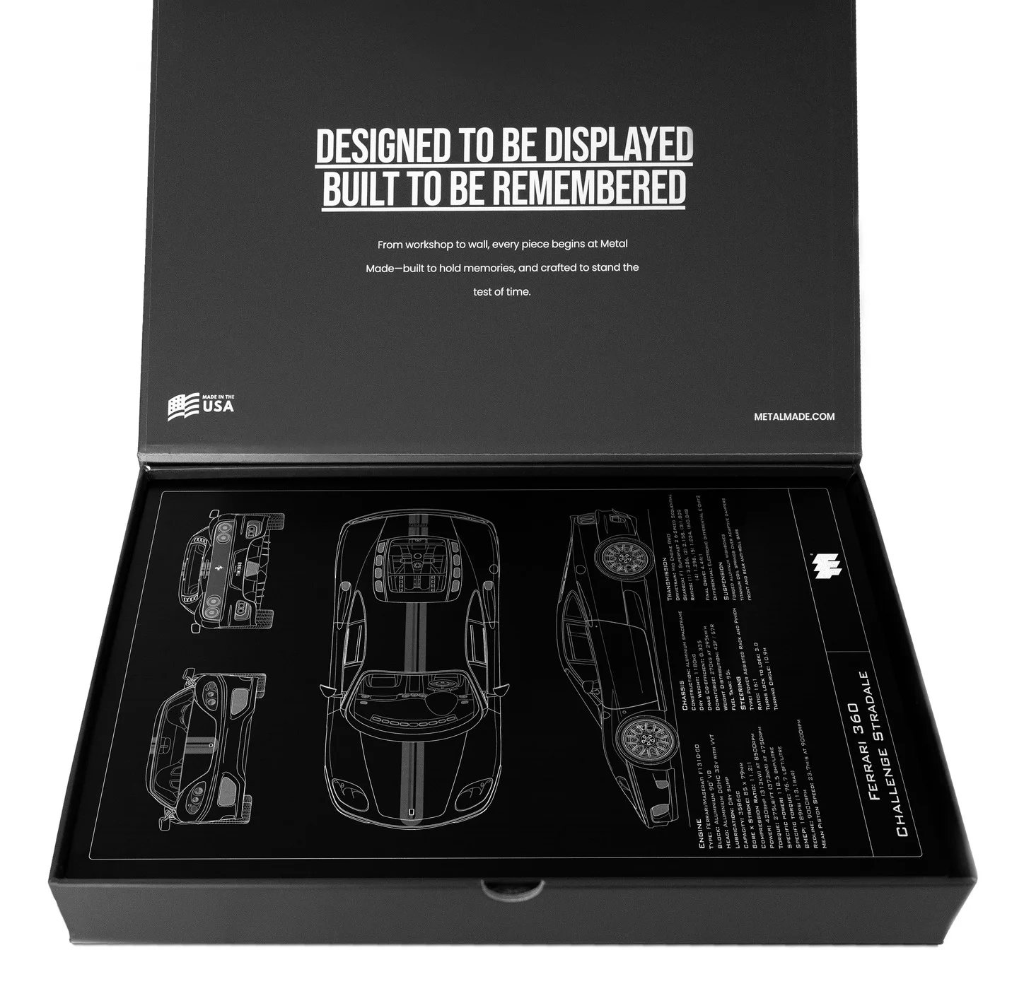 Ferrari 360 Challenge Stradale, in the metal made gift box, portrait plate